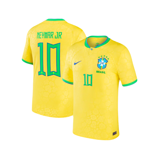Neymar Jr Brazil National Soccer Team 2022 World Cup Adidas Authentic Home Player Version Jersey - Yellow