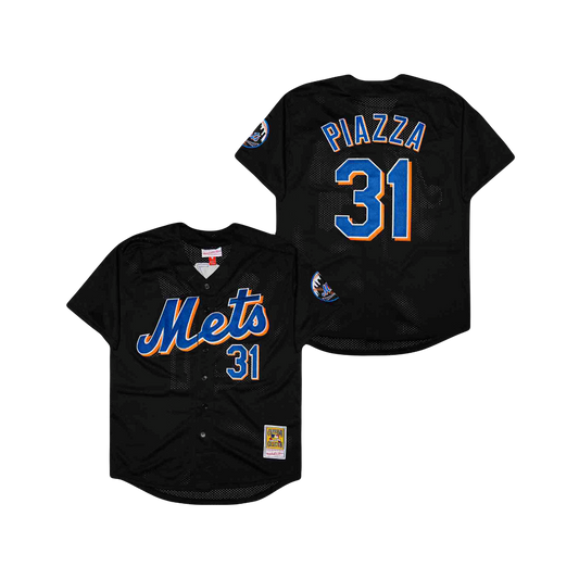 New York Mets Mike Piazza 1996 MLB Mitchell & Ness Cooperstown Classic Jersey - Black