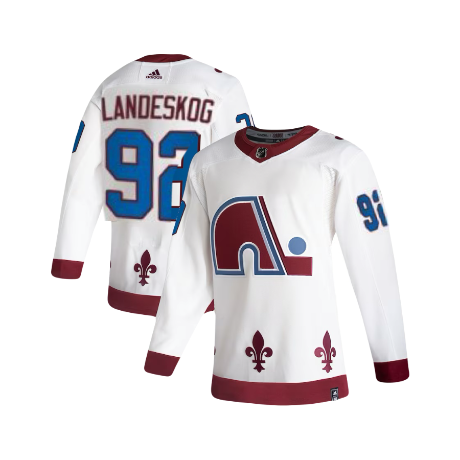 Colorado Avalanche Gabriel Landeskog NHL Adidas White 2021 Reverse Retro Premier Player Jersey