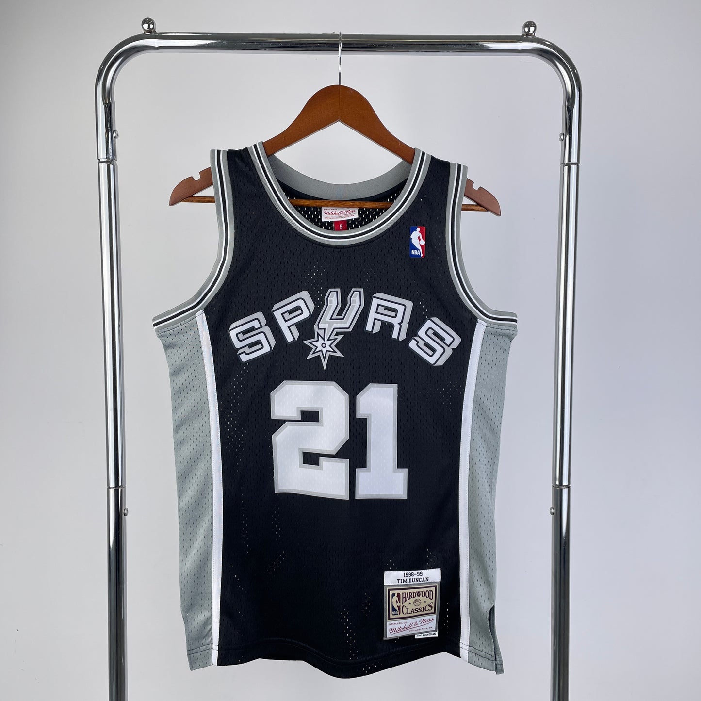 San Antonio Spurs Tim Duncan 1998-1999 Hardwood Classics Iconic Black Swingman Jersey