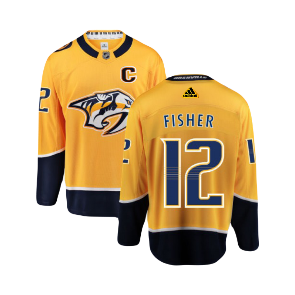 Nashville Predators Mike Fisher Authentic Adidas NHL Premier Player Jersey - Home Gold
