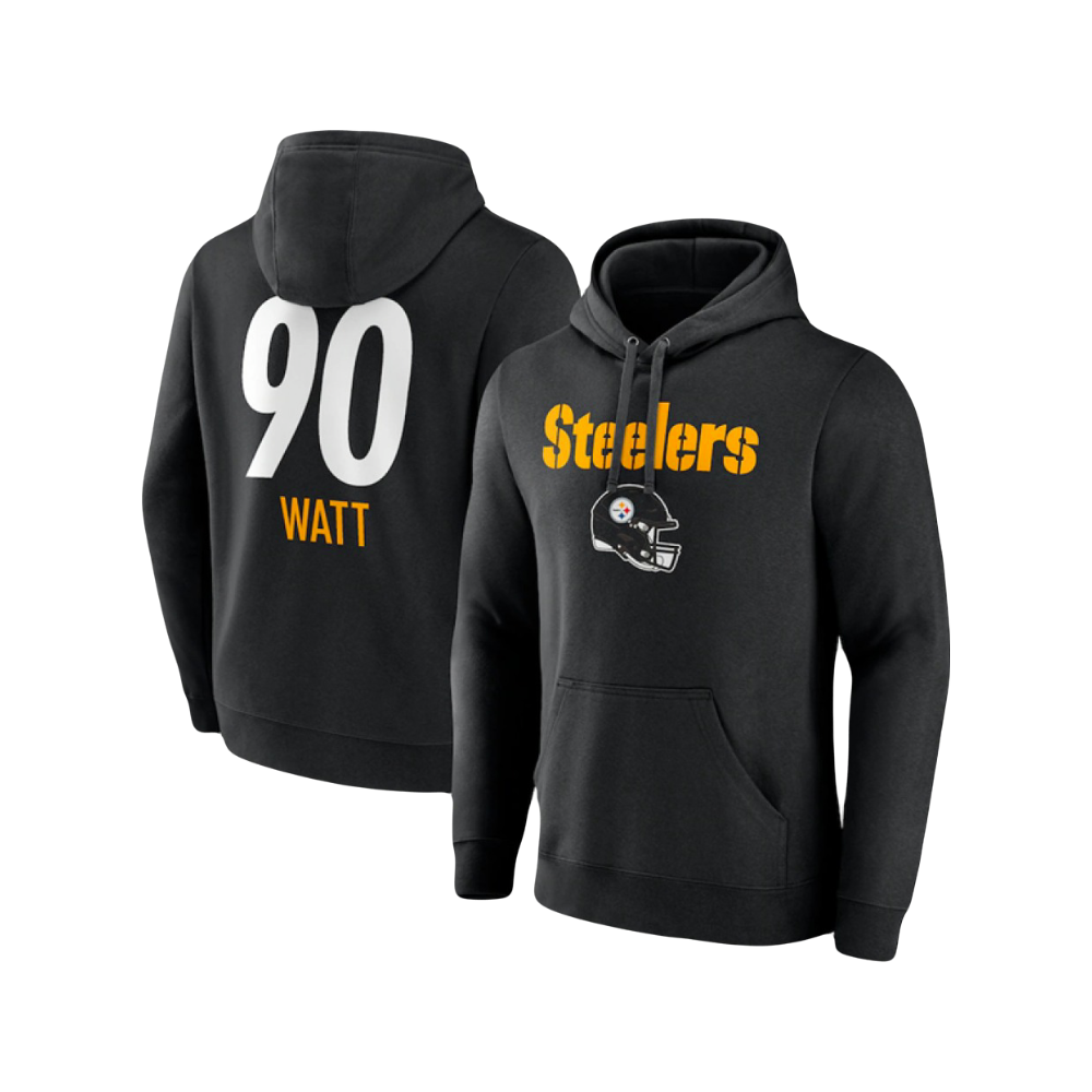 T.J Watt Pittsburgh Steelers NFL Nike Therma Performance Pullover Hoodie - Black