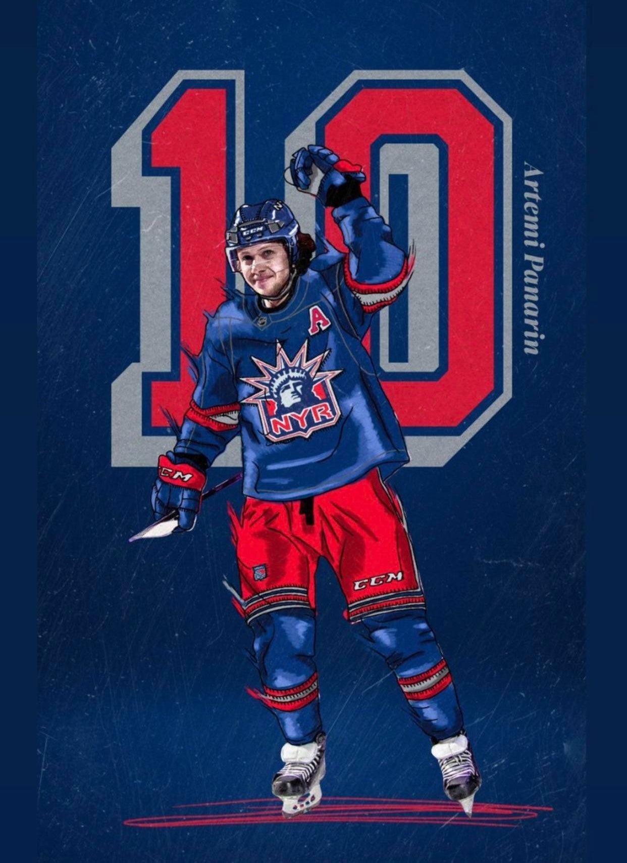 New York Rangers Artemi Panarin Adidas NHL Blue Reverse Retro Premier Player Jersey
