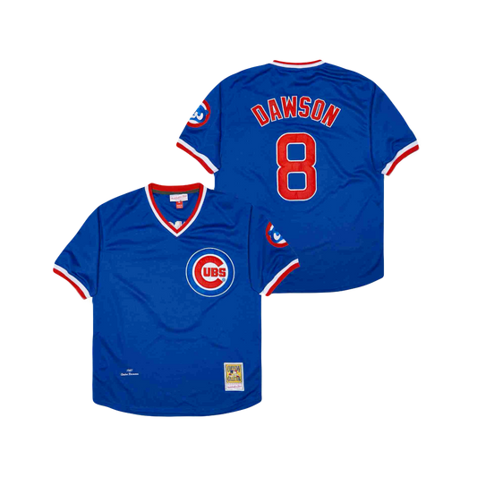 Chicago Cubs Andre Dawson 1987 MLB Mitchell Ness Cooperstown Classic Jersey - Blue