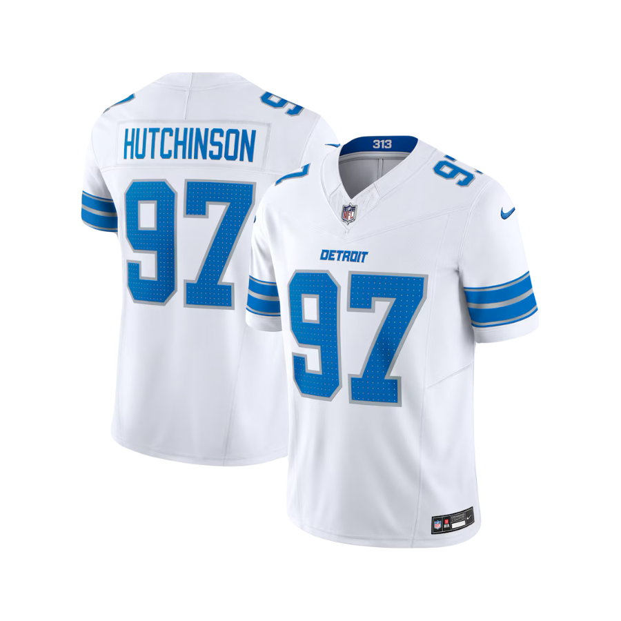 Aidan Hutchinson Detroit Lions 2024/25 New NFL F.U.S.E. Style Nike Vapor Limited Away Jersey - White