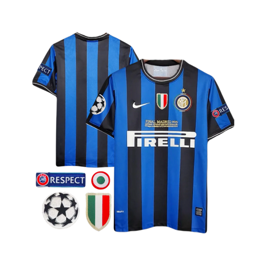 Inter Milan 2009/2010 UEFA Champions League Final Iconic Classic Retro Final Home Soccer Jersey - Blue
