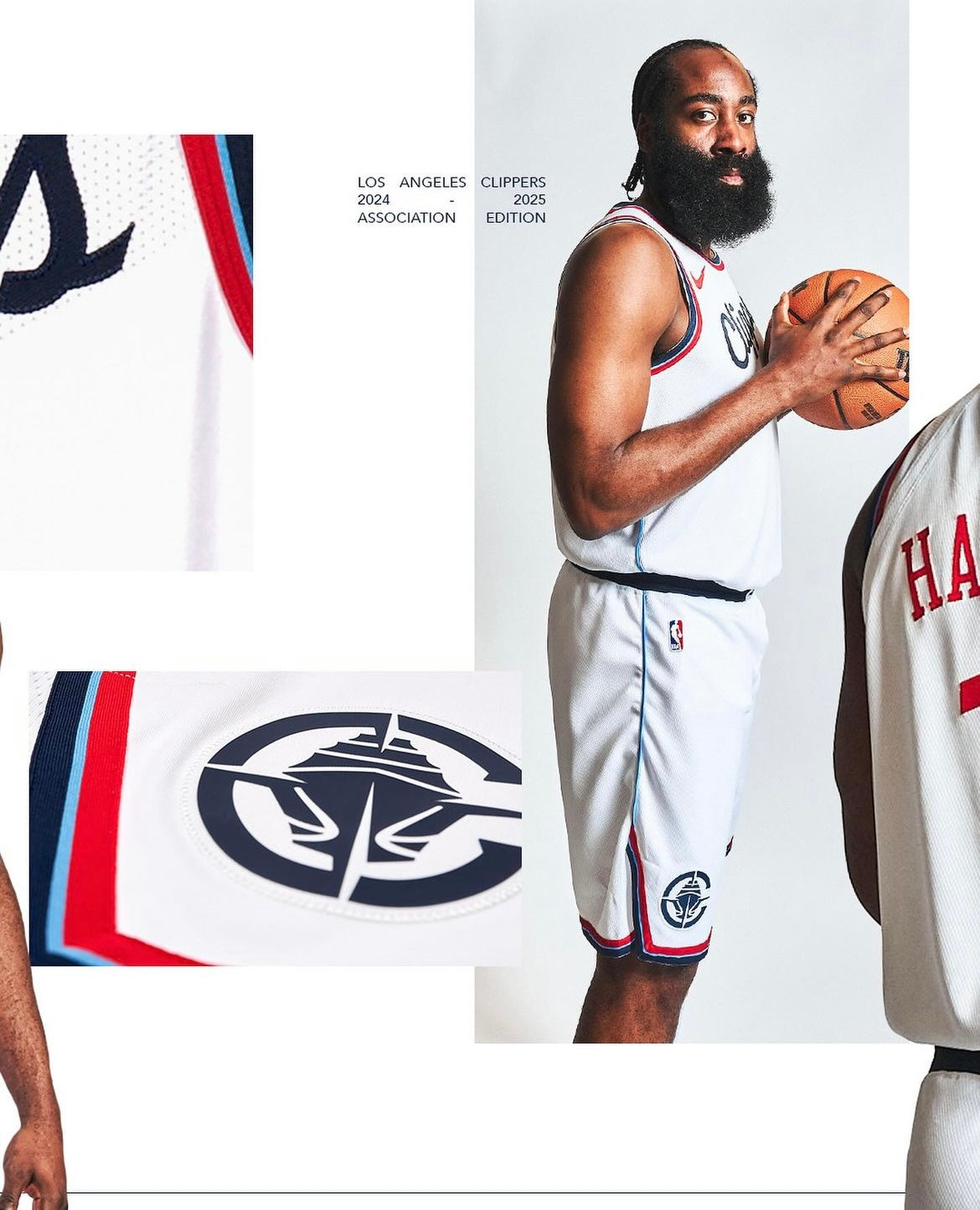 James Harden Los Angeles Clippers 2024/25 Official Nike Association Edition NBA Swingman Jersey - Rare White