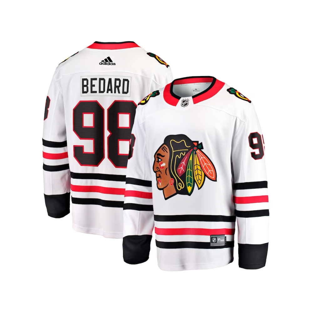 Chicago Blackhawks Connor Bedard Adidas NHL Breakaway Player Away White Jersey