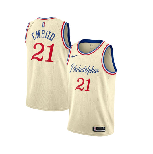 Joel Embiid Philadelphia 76ers 2019/2020 Nike City Classic Edition NBA Swingman Jersey - Cream