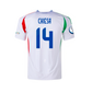 Federico Chiesa Italy National Team 2024 Soccer Season Away ‘2020 Euro Cup Champions Patch’ Authentic Adidas Shirt Jersey - White