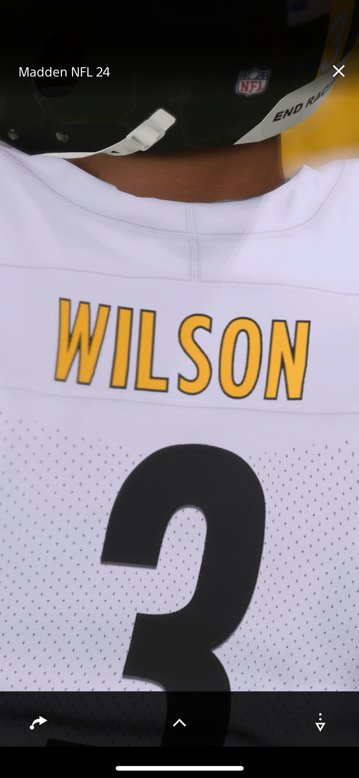 Russell Wilson Pittsburgh Steelers 2024/25 NFL F.U.S.E Style Nike Vapor Limited Away Jersey - White