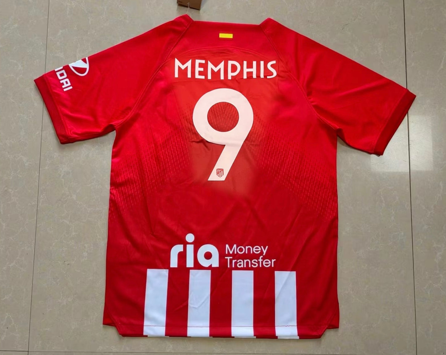 Memphis Depay Atletico Madrid 2023/24 Home Kit Adidas Authentic On-Field Player Version Soccer Jersey - Red
