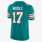 Jaylen Waddle Miami Dolphins NFL Throwback Classic F.U.S.E Style Nike Vapor Limited Jersey - Aqua