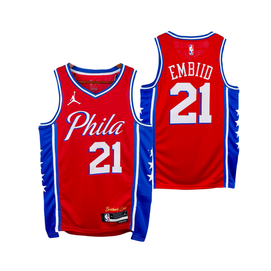 Joel Embiid Philadelphia 76ers 2023/24 Jordan Brand Statement Edition NBA Swingman Jersey - Red