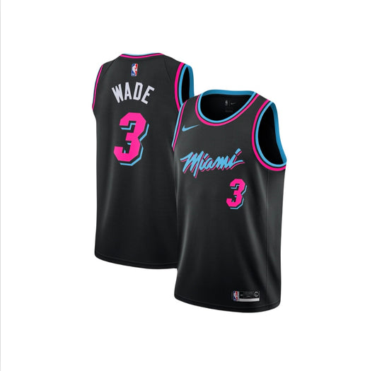 Dwayne Wade Miami Heat Nike ‘Vice City’ Edition Black 2018/19 NBA Swingman Jersey