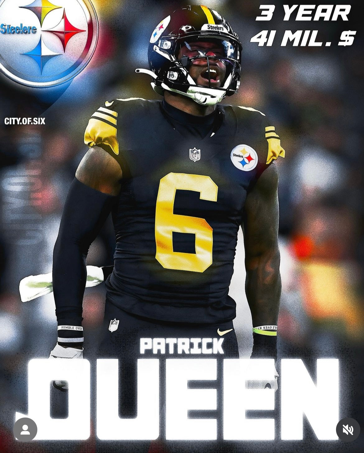 Patrick Queen Pittsburgh Steelers 2024/25 NFL Nike Vapor Limited Jersey - Color Rush Edition