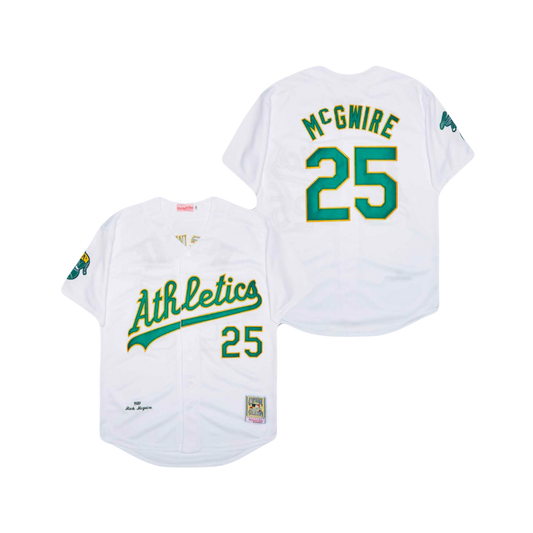 Mark McGwire Oakland Athletics MLB Mitchell & Ness 1997 Cooperstown Collection Jersey - White