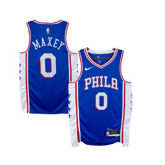 Tyrese Maxey Philadelphia 76ers 2023/24 Nike Icon Edition NBA Swingman Jersey - Blue