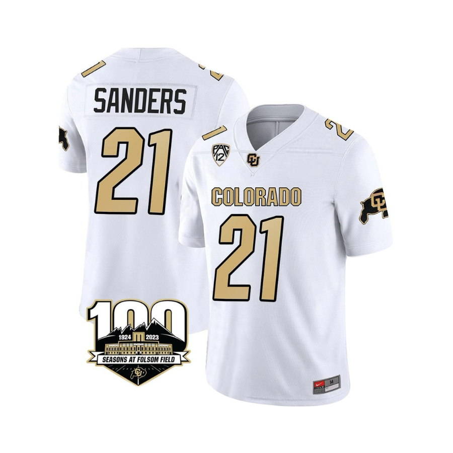 Shilo Sanders Colorado Buffaloes Nike Alternate NCAA College Football Player Jersey - White Gold