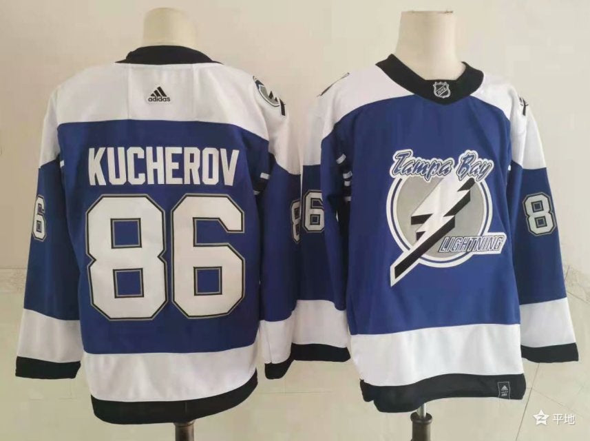 Tampa Bay Lightning Nikita Kucherov NHL Adidas 2020/21 Blue Reverse Retro Player Jersey