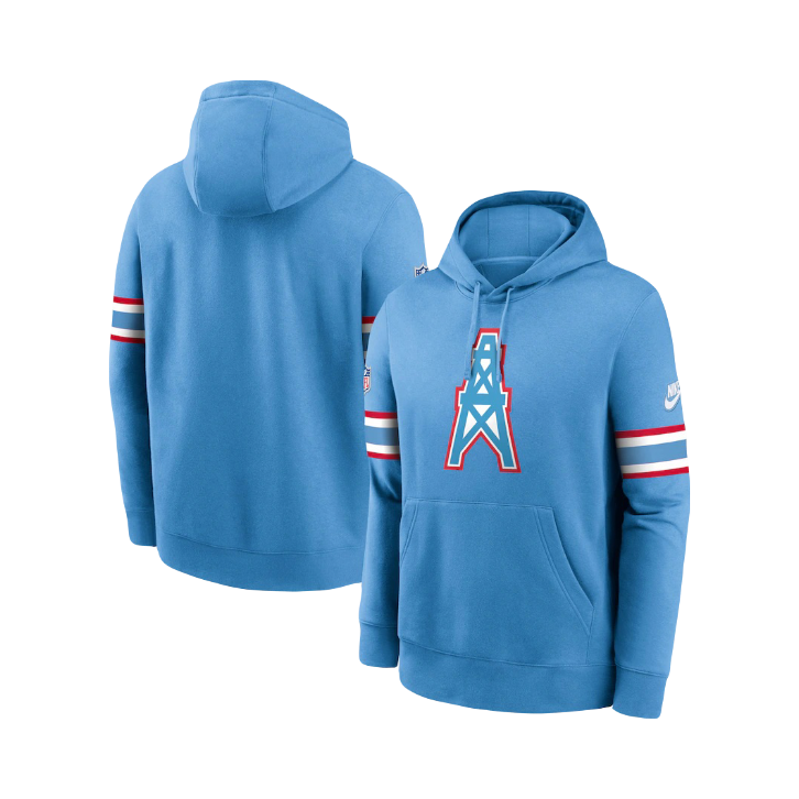 Houston Oilers Tennessee Titans Throwback NFL Nike Pullover Hoodie