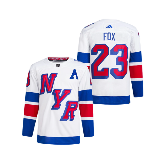 New York Rangers Adam Fox White 2024 NHL Stadium Series Adidas Premier Player Jersey