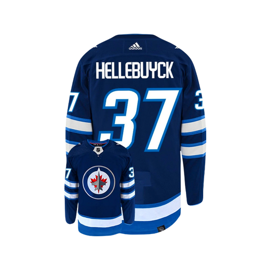 Winnipeg Jets Connor Hellebuyck 2024 Adidas NHL Breakaway Premier Player Blue Home Jersey