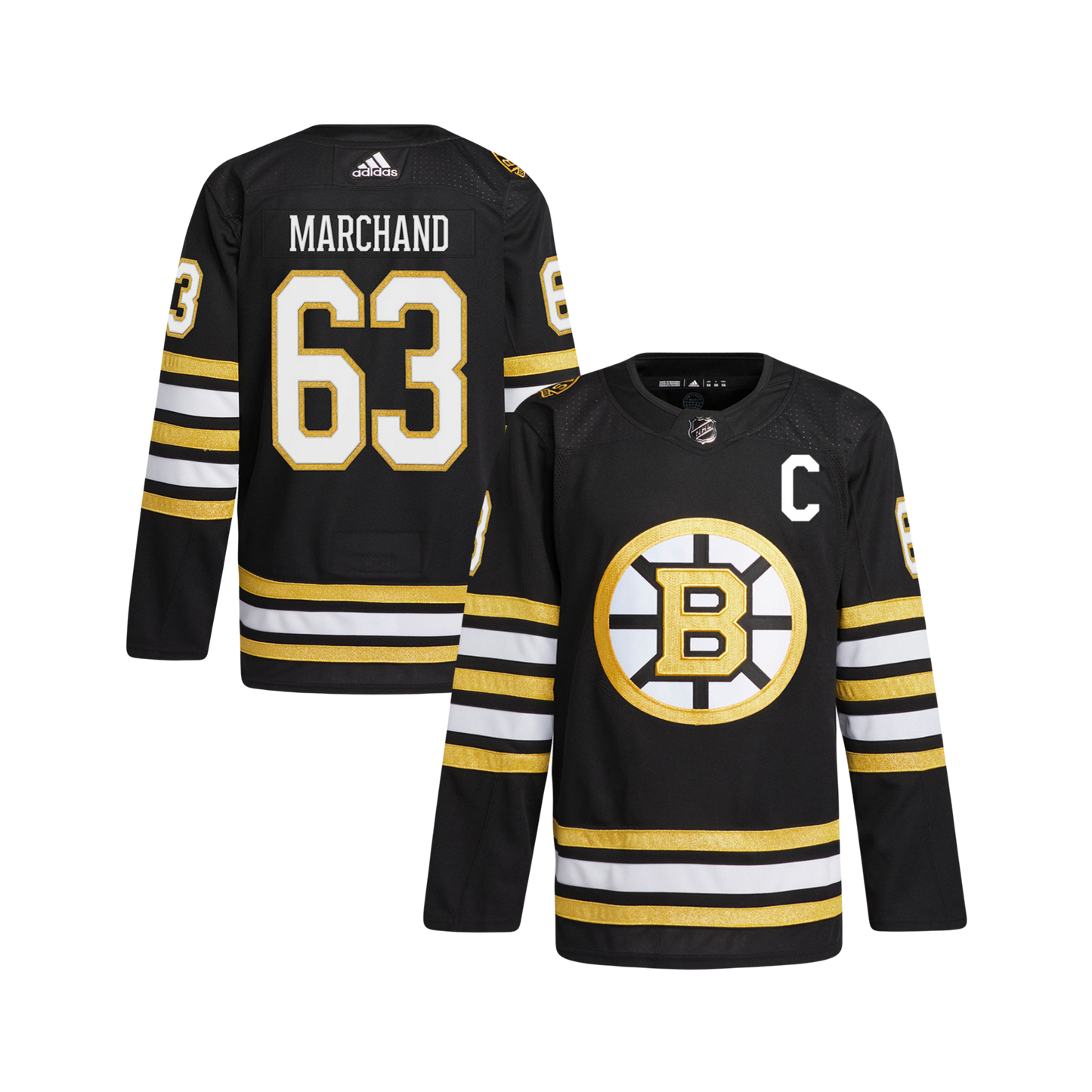 Boston Bruins Brad Marchand NHL 100th Anniversary Authentic Adidas Premier Player Home Jersey - Black