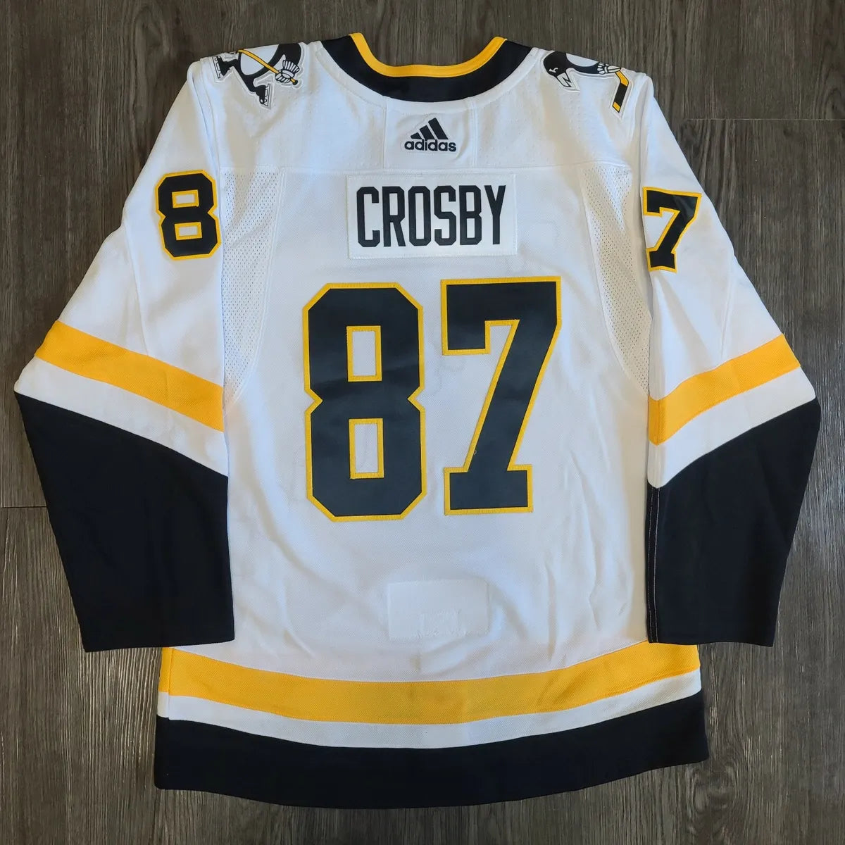Pittsburgh Penguins Sidney Crosby Adidas NHL 2021 White Reverse Retro Breakaway Jersey