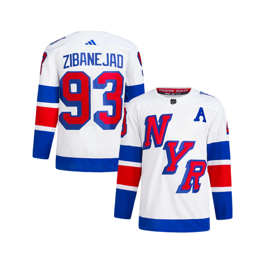 New York Rangers Mika Zibanejad White 2024 NHL Stadium Series Adidas Premier Player Jersey