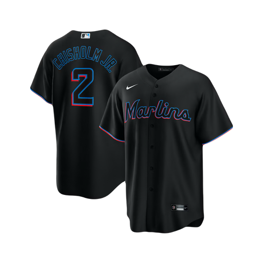 Jazz Chisholm Jr. Miami Marlins MLB Nike Official Alternate Player Jersey - Black