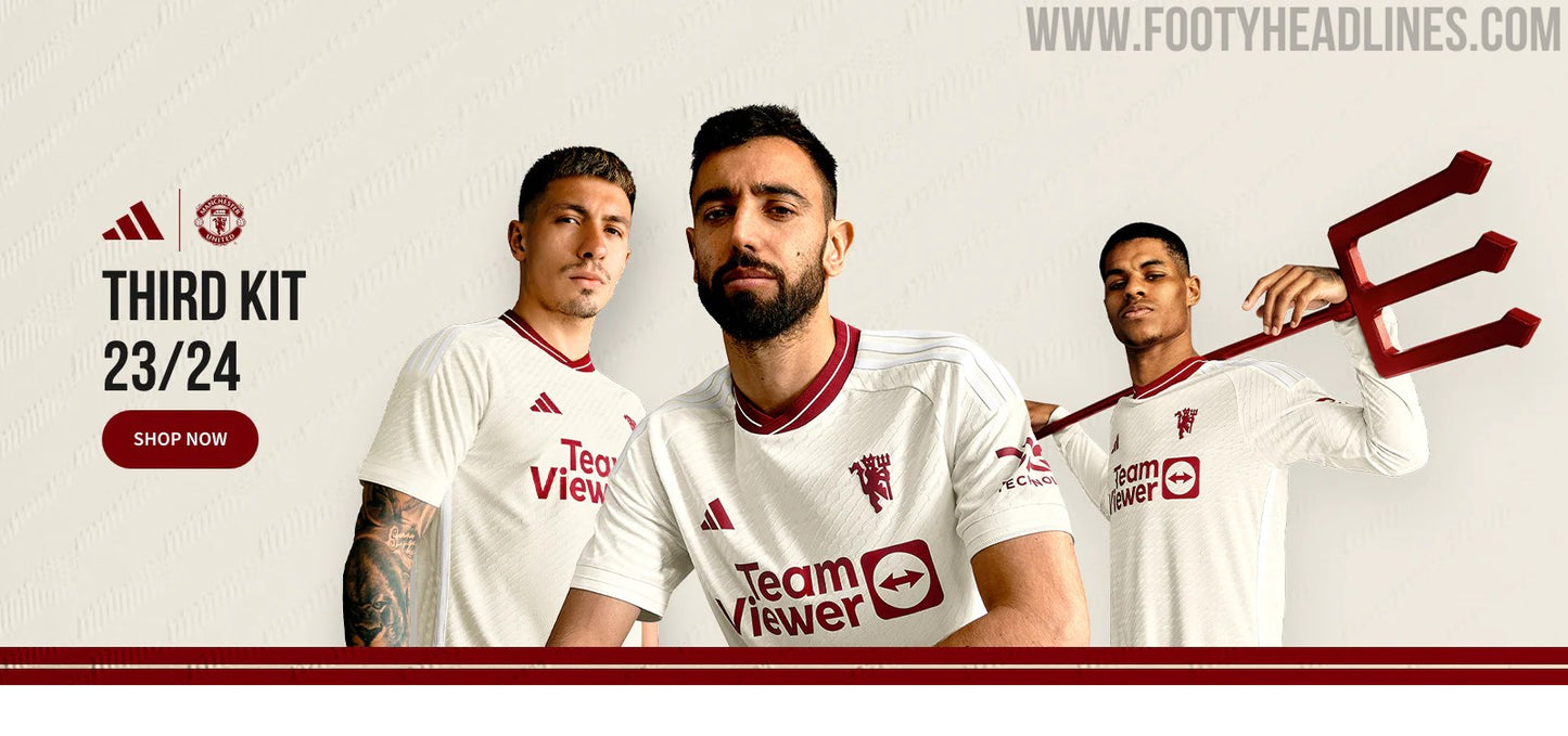 Manchester United 2023/24 Third Kit Alternate Authentic Adidas Replica Fan Version Soccer Jersey - White (CUSTOM)