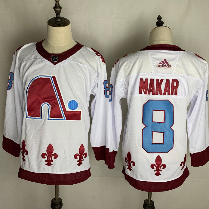 Colorado Avalanche Cale Makkar NHL Adidas White 2021 Reverse Retro Premier Player Jersey
