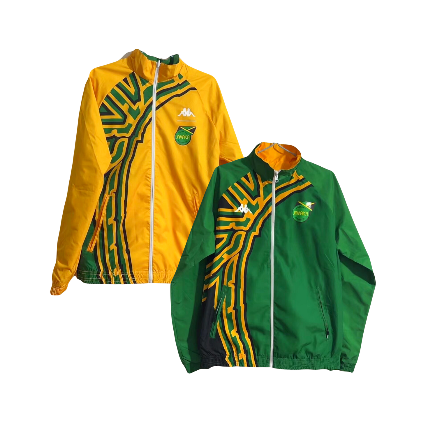 Jamaica National Team Kappa Revers-able Windbreaker Jacket - Green & Gold