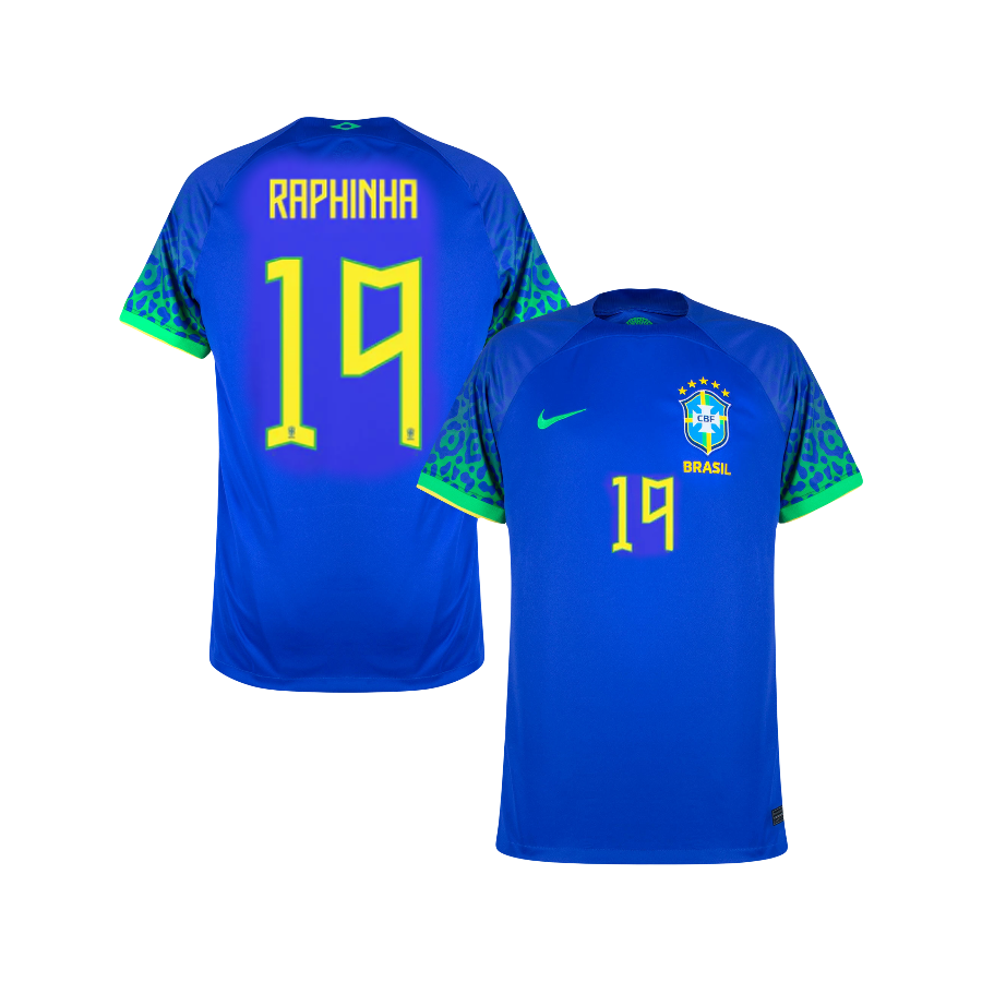 Raphinha Brazil National Soccer Team 2022 World Cup Nike On-Field Authentic Away Player Jersey - Blue