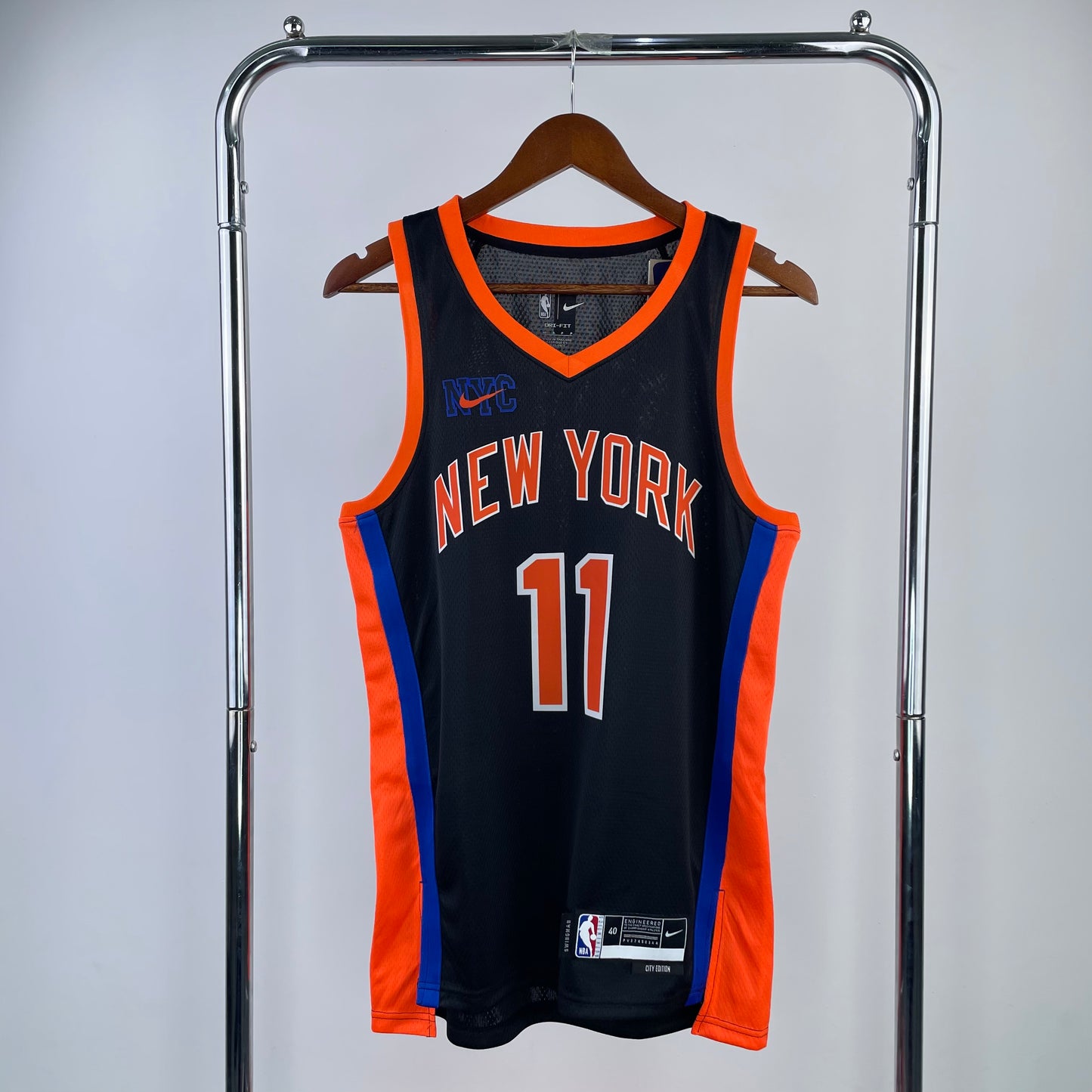 Jalen Brunson New York Knicks 2022/23 Nike City Edition NBA Swingman Jersey - Black Smoke