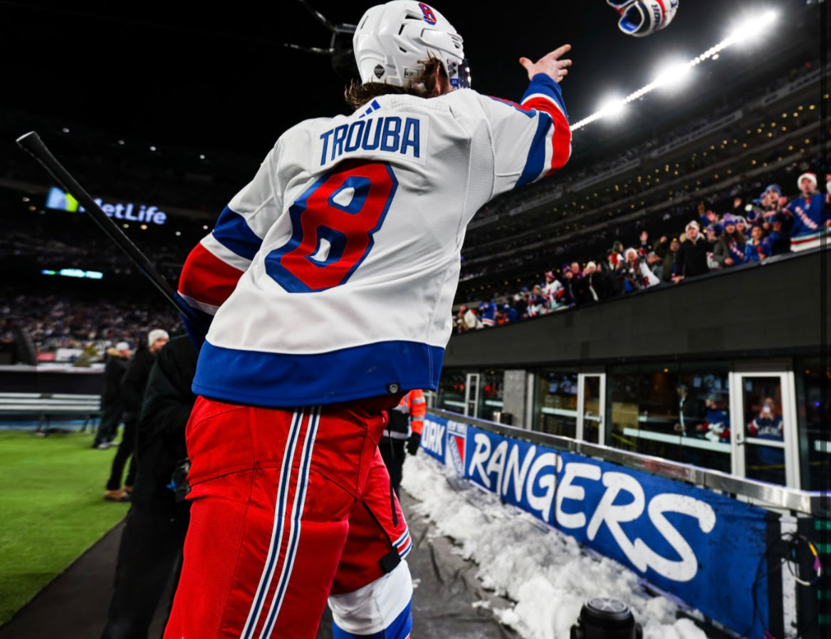 New York Rangers Jacob Trouba White 2024 NHL Stadium Series Adidas Premier Player Jersey