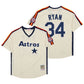 Houston Astros Nolan Ryan 1986 MLB Mitchell Ness Cooperstown Classic Iconic Jersey - Home Tan