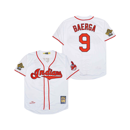 Cleveland Indians Carlos Baerga 1995 World Series MLB Mitchell & Ness Cooperstown Classic Jersey - White