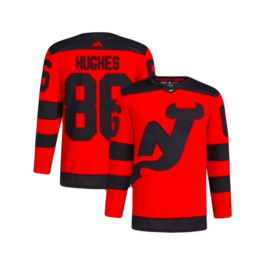 Jack Hughes New Jersey Devils 2024 NHL Stadium Series Adidas Premier Player Jersey - Red