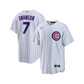 Chicago Cubs Dansby Swanson  MLB Official Nike Home Pinstripe Player Jersey - White