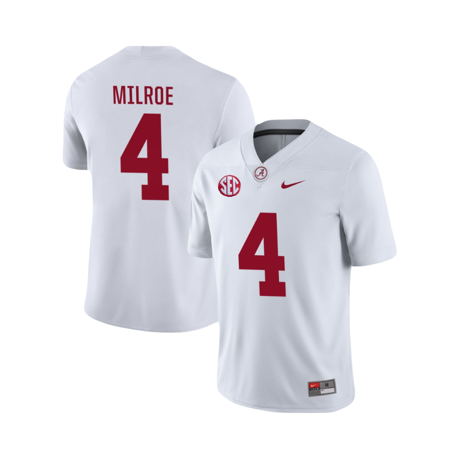 Jalen Milroe Alabama Crimson Tide Nike NCAA Campus Legends Player Jersey - Crimson & White