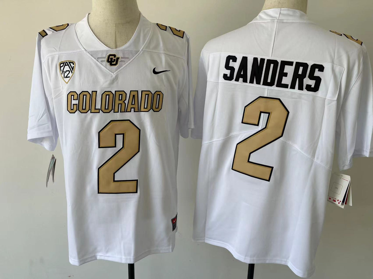 Shaduer Sanders Colorado Buffaloes Nike Alternate NCAA College Football Player Jersey - White