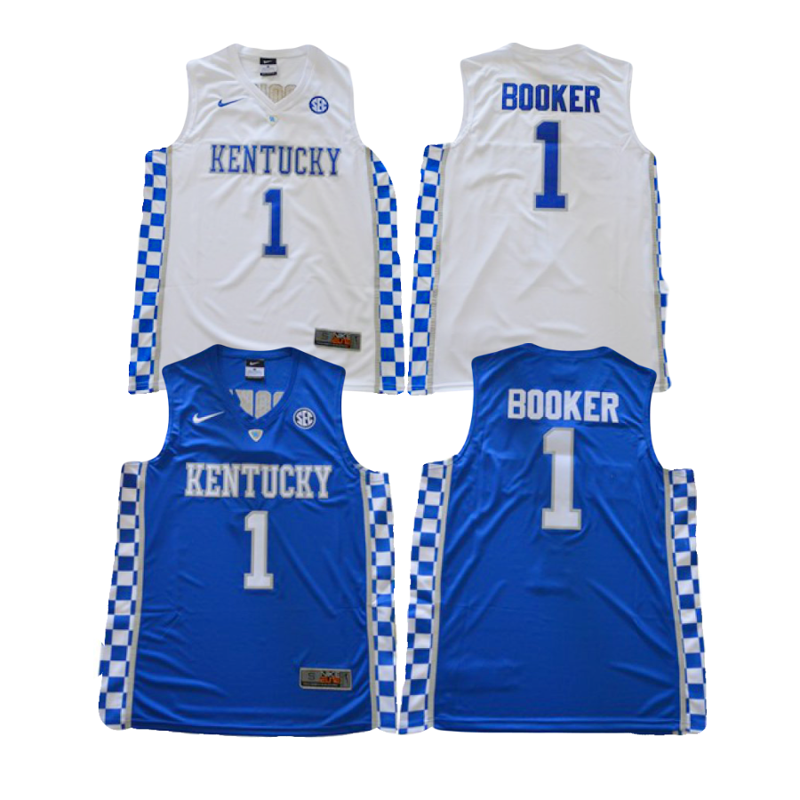Kentucky Wildcats #1 Devin Booker 2014 NCAA College Basketball Nike Swingman Stitched Jersey