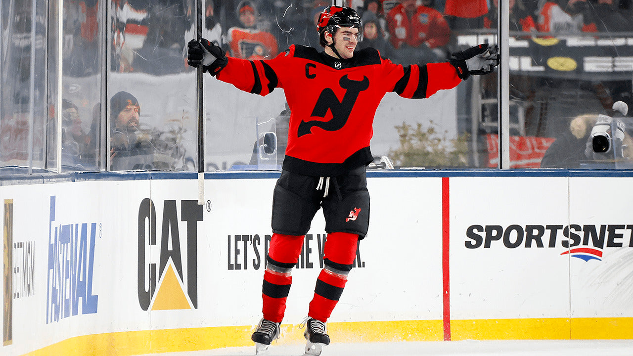 Nico Hischier New Jersey Devils 2024 NHL Stadium Series Adidas Premier Player Jersey - Red