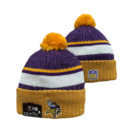 Minnesota Vikings Team Sleeves NFL New Era Knit Beanie