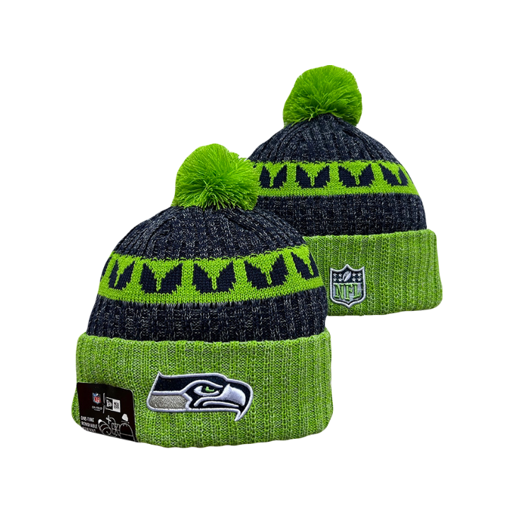 Seattle Seahawks Team Sleeves NFL New Era Knit Beanie
