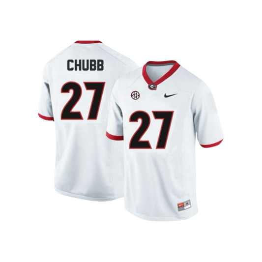 Georgia Bulldogs Nick Chubb NCAA Nike Away Jersey - White