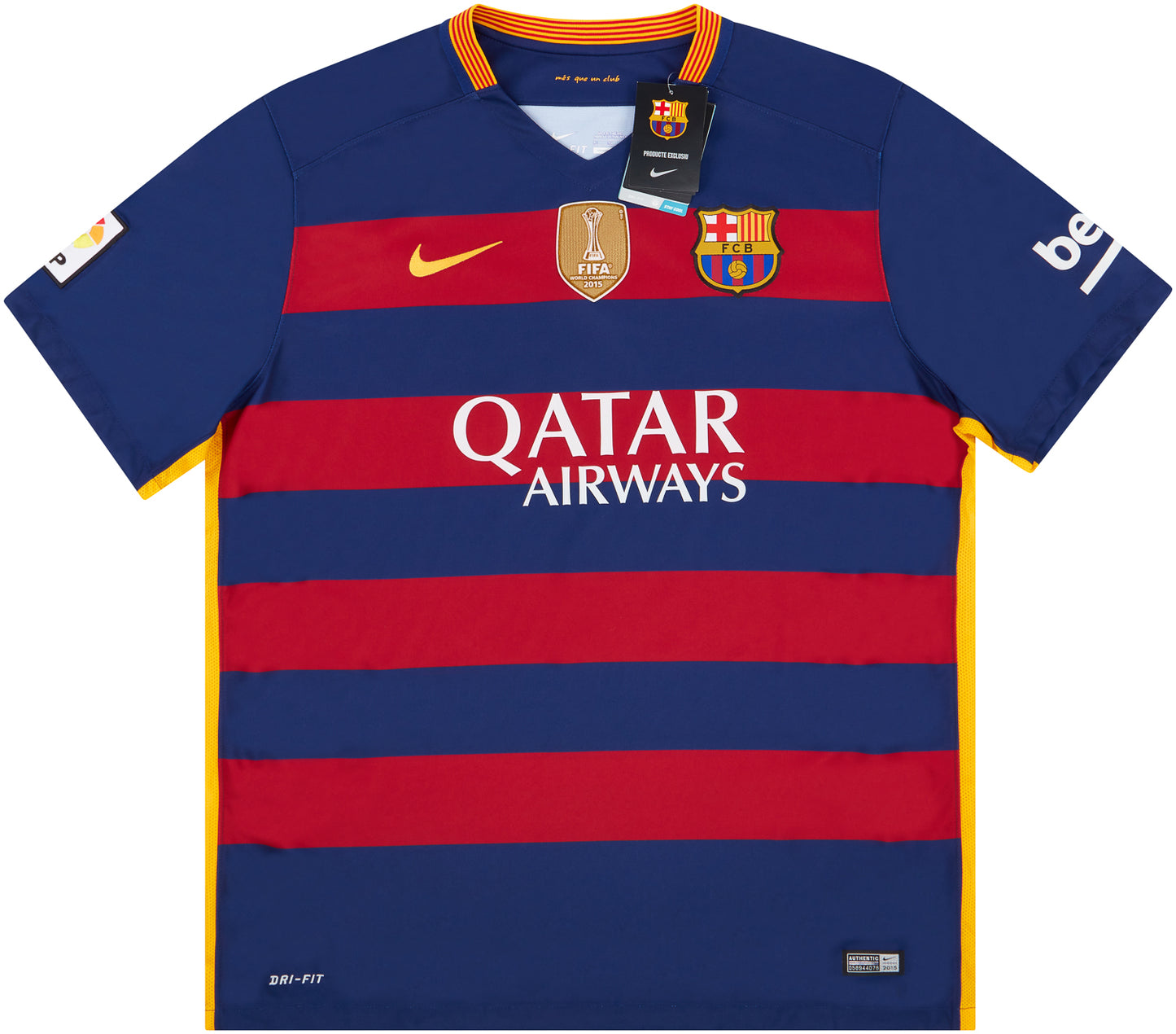 Lionel Messi FC Barcelona Nike 2015/16 UEFA Champions League Home Kit Iconic Authentic Nike Jersey - Blue & Red