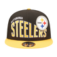 Pittsburgh Steelers New Era Wordmark Flow 9FIFTY Snapback Hat - Black/Gold